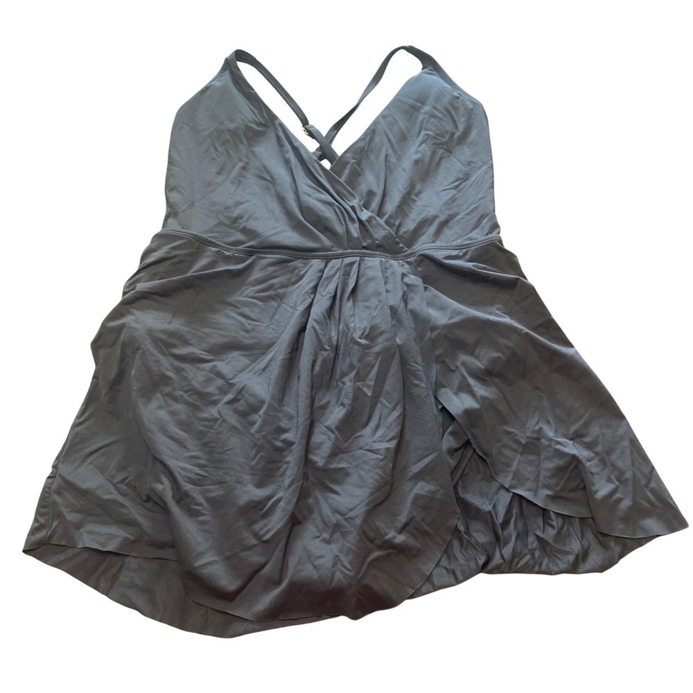 Wowease Black Swim Dress One Piece Swimsuit Adjustable Straps Womens 16